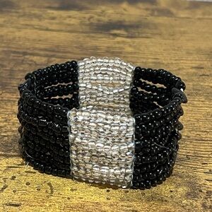 Black & Clear Beaded Bracelet